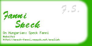 fanni speck business card